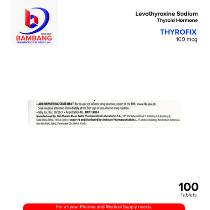 THYROFIX Levothyroxine Sodium 100 mcg Thyroid Hormone Tablet 100's 