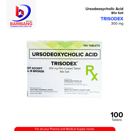 TRISODEX Ursodeoxycholic Acid 300mg Film Coated Tablets 100's