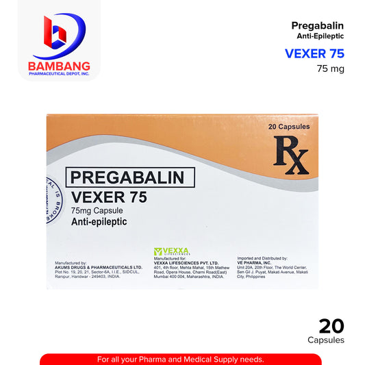 VEXER 75 Pregabalin Anti-Epileptic 75 mg Capsule 20's