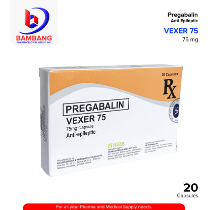 VEXER 75 Pregabalin Anti-Epileptic 75 mg Capsule 20's
