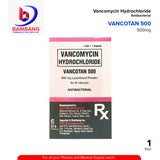 VANCOTAN 500 Vancomycin Hydrochloride 500mg Lyophilized Powder for IV Infusion Antibacterial 1 Vial + 1 Ampoule