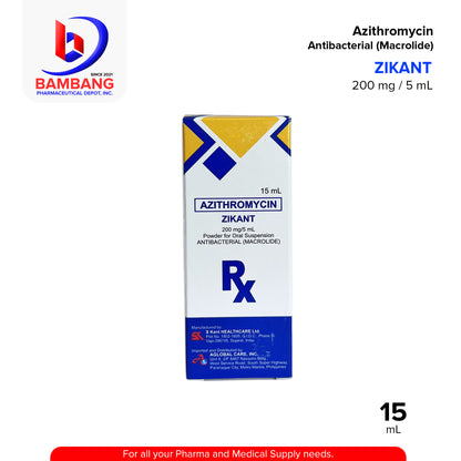 Sagent Azithromycin ZIKANT Azithromycin Antibacterial Macrolide 200mg/5ml Powder for Oral ...