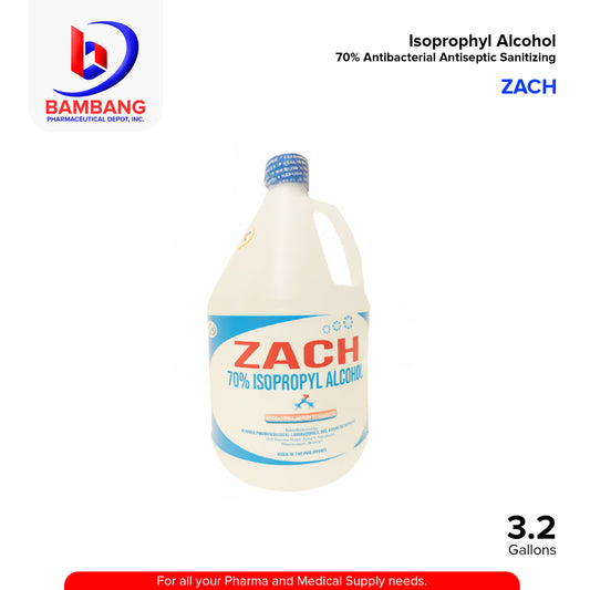 ZACH Isoprophyl Alcohol 70% Antibacterial Antiseptic Sanitizing 3.2 Gallon 1's
