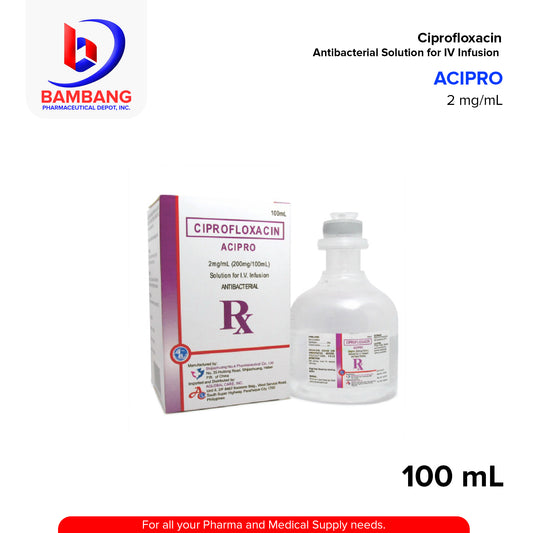 ACIPRO Ciprofloxacin 2mg/ml 200mg/100ml Solution for I.V Infusion 100ml