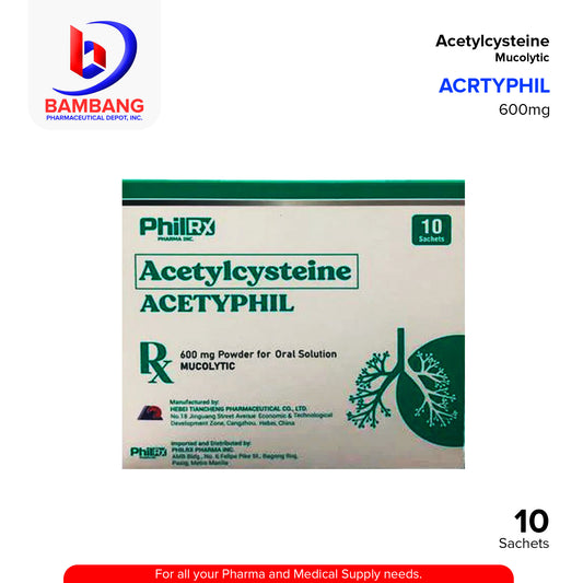 ACETYPHIL Acetylcysteine 600mg Powder For Oral Solution Sachets 10's