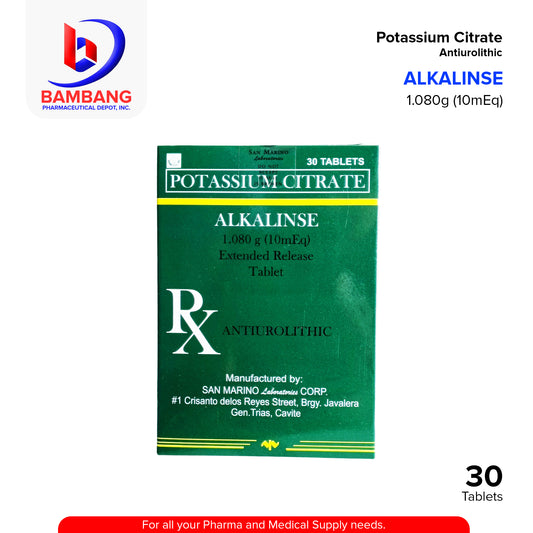 ALKALINSE Potassium Citrate Antiurolithic 1.080g 30's
