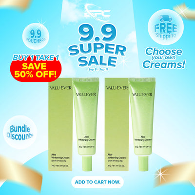 VALU:EVER Aloe Vera Whitening Face Cream 30g Deeply Moisturize Soothes Skin