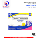 AMBICAL PLUS Calcium + Cholecalciferol 500mg/200IU Vitamin And Mineral Tablet 100's