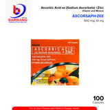 ASCORSAPH ZEE Ascorbic Acid + Zinc 500mg/10mg Capsule 100's