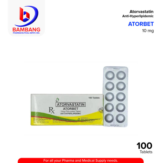 ATORBET Atorvastatin 10mg Film Coated Tablet 100's
