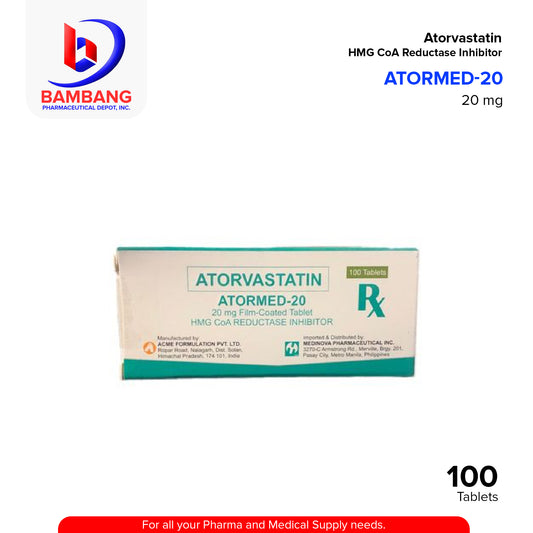ATORMED Atorvastatin 20mg Film Coated Tablet 100's