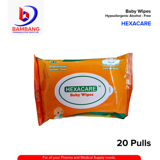 HEXACARE Baby Wipes Straight Shop 13cm x 16cm Sheets 20's