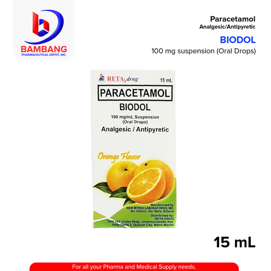 BIODOL Paracetamol 100mg/ml Suspension (Oral Drops) 15ml