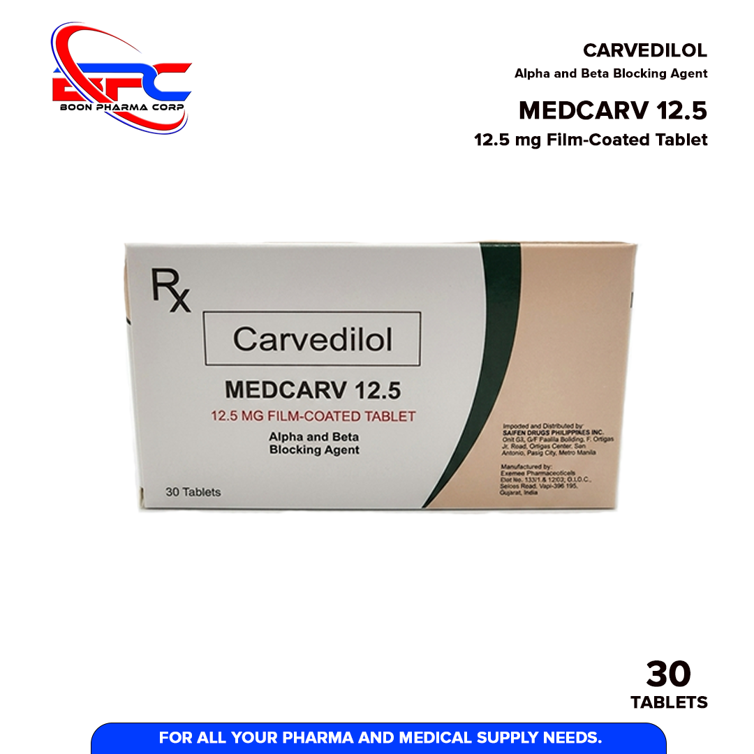 MEDCARV 12.5 Carvedilol 12.5mg Film coated Tablet 30's