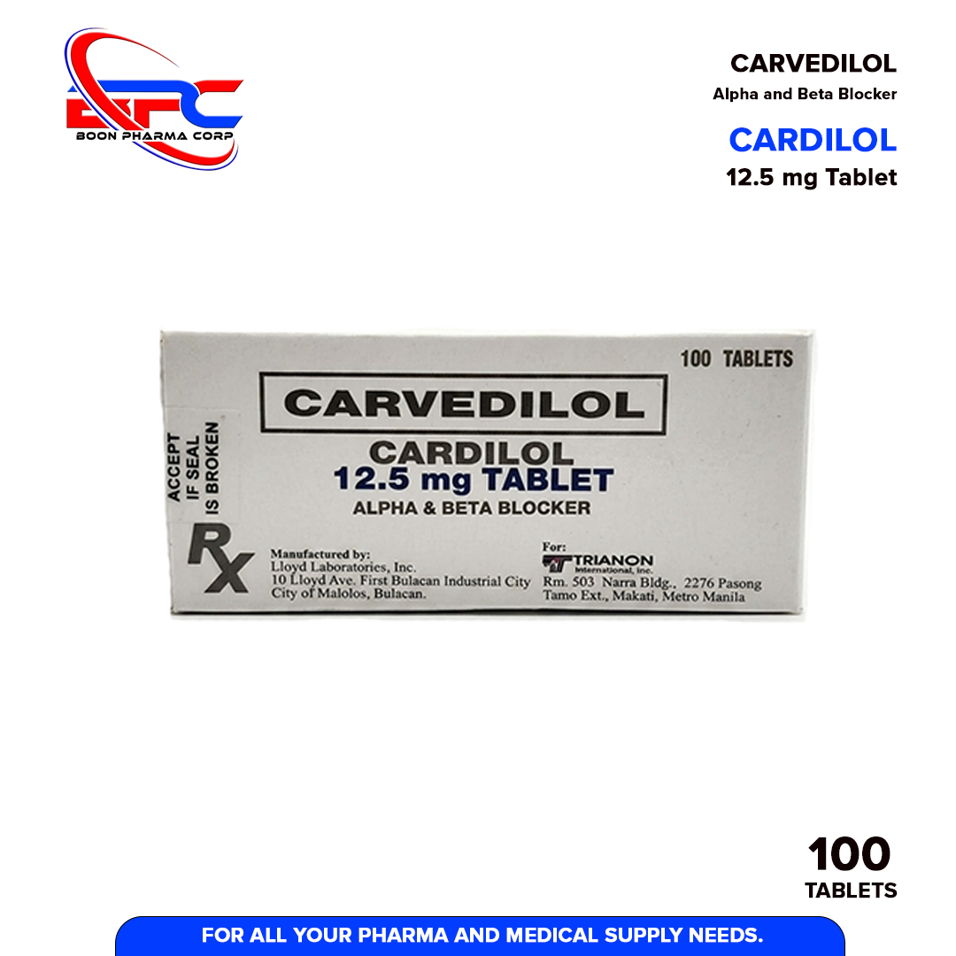 CARDILOL Carvedilol 12.5mg Tablet 100's