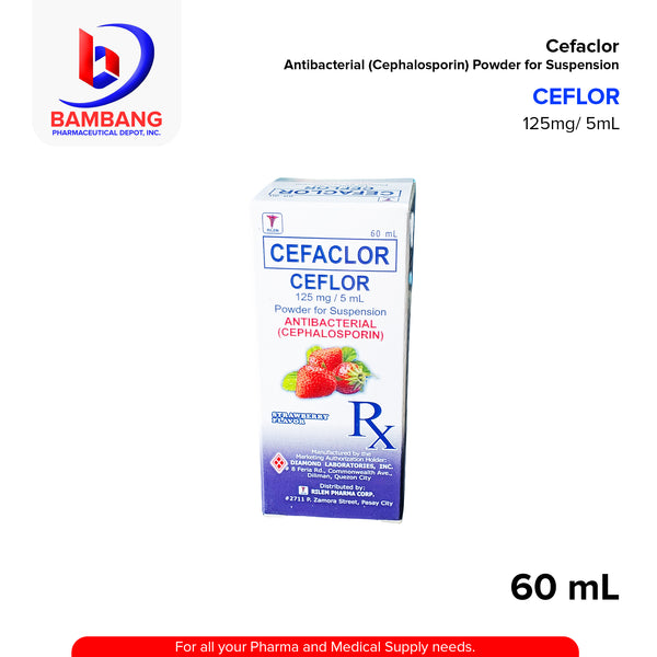 CEFLOR Cefaclor Antibacterial (Cephalosporin) Powder for Suspension 12 ...