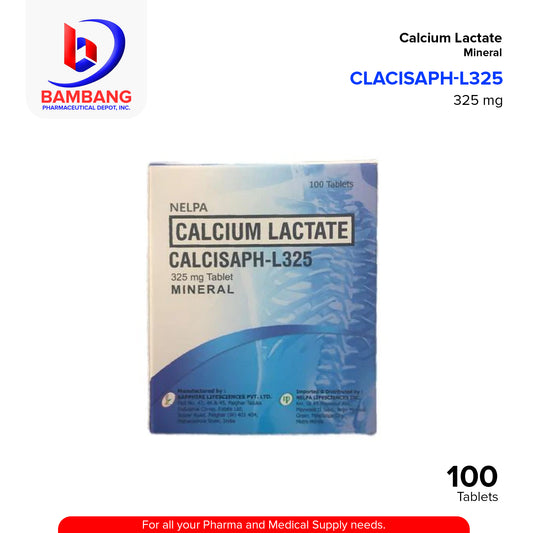 CALCISAPH-L325 Calcium Lactate 325mg Tablet 100's