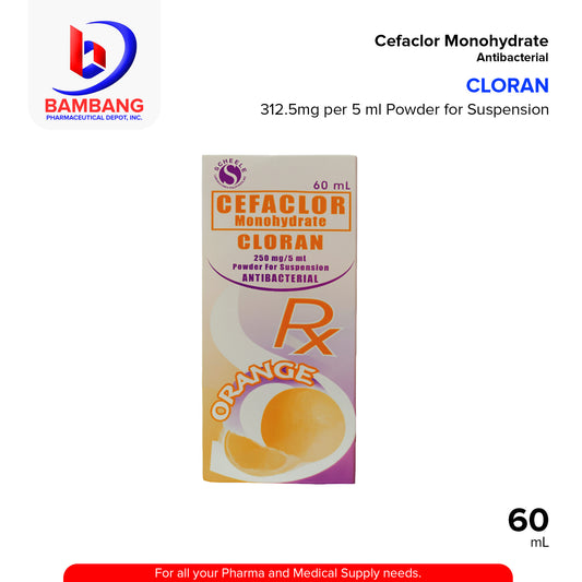 CLORAN Cefaclor Monohydrte 250mg/5ml Powder for Suspension Antibacterial 60ml