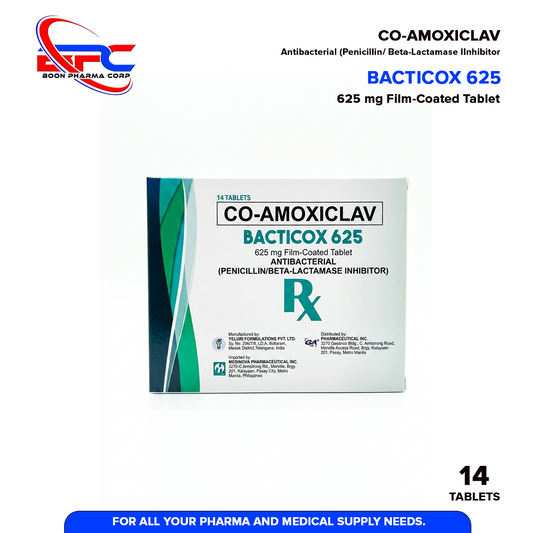 BACTICOX Co-Amoxiclav 625mg Film Coated Tablet 14's