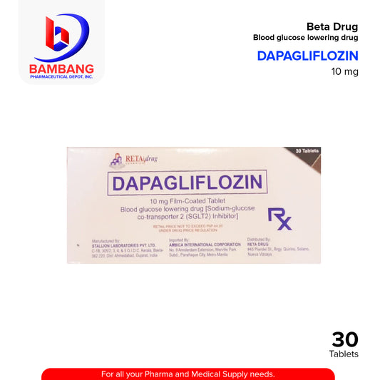 Dapagliflozin Beta Drug Blood Glucose Lowering drug 30's