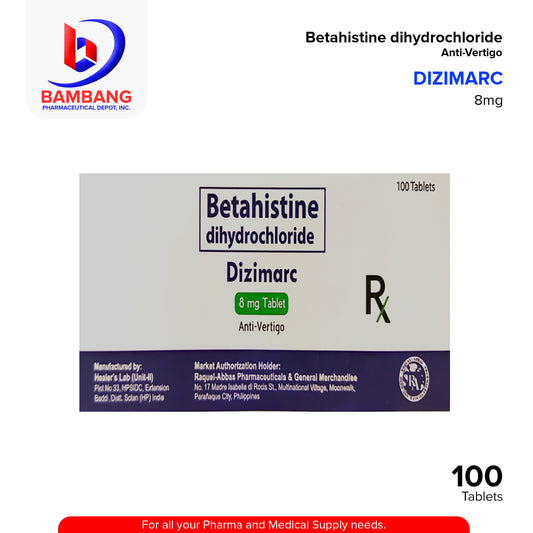 DIZIMARC Betahistine Dihydrochloride 8mg Aniti Verttigo Tablet 100's