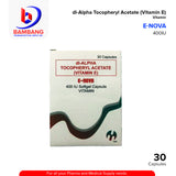 E-NOVA DI-Alpha Tocopheryl Acetate Vitamin E 400 IU Softgel Capsule 30's