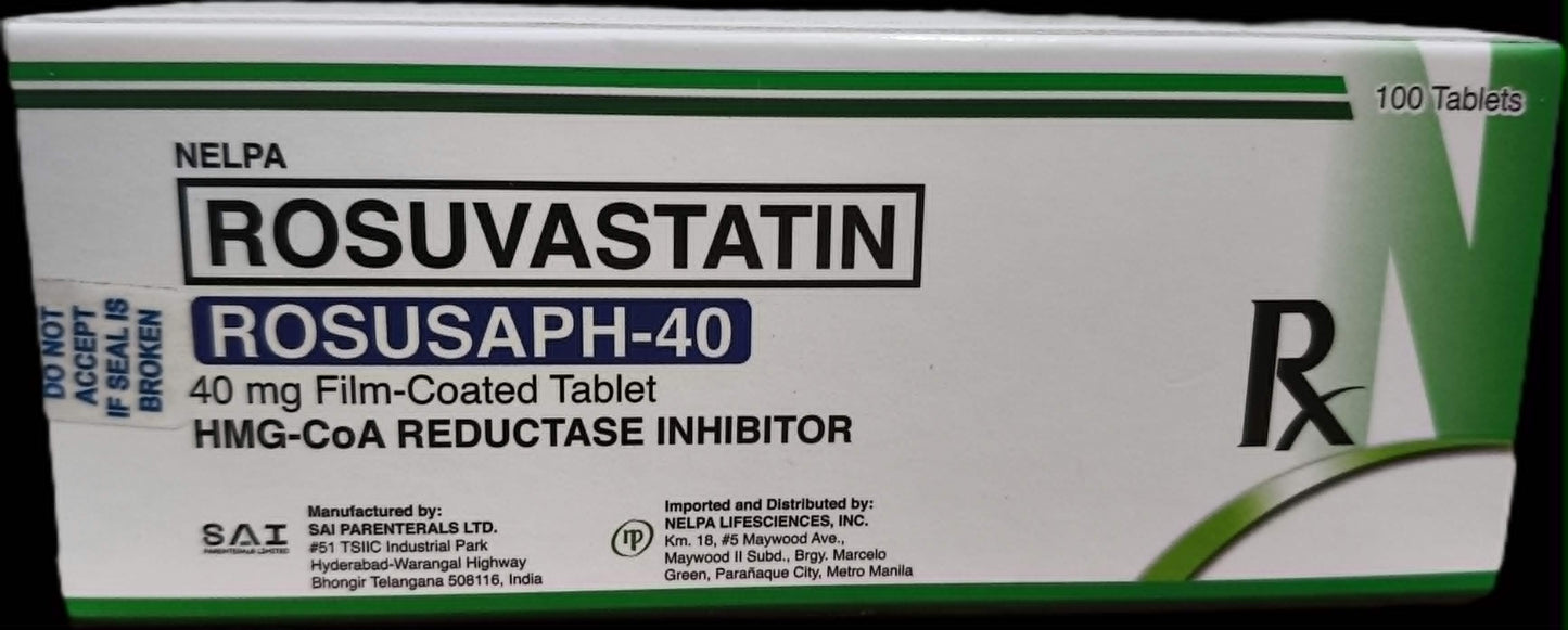 ROSUSAPH 40 Rosuvastatin 40mg Film Coated Tablets 100's
