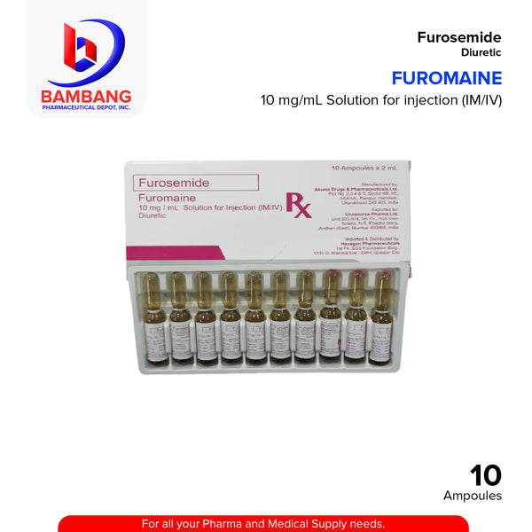 Furosemide (Furomaine) 10mg/ml Solution for Injection IM.IV. Diuretic ...