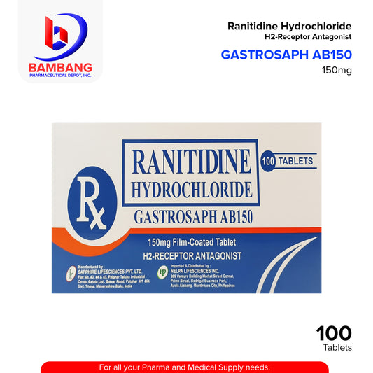 GASTROSAPH AB150 Ranitidine Hydrochloride 150mg Film Coated Tablet 100's