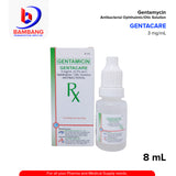 GENTACARE Gentamicin 3mg/ml 0.3% W/V Opthalmic/Otic Solution 8ml