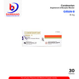 Candesartan (Giran 8) 8mg Angiotensin 2 Receptor Blocker Tablet 30's