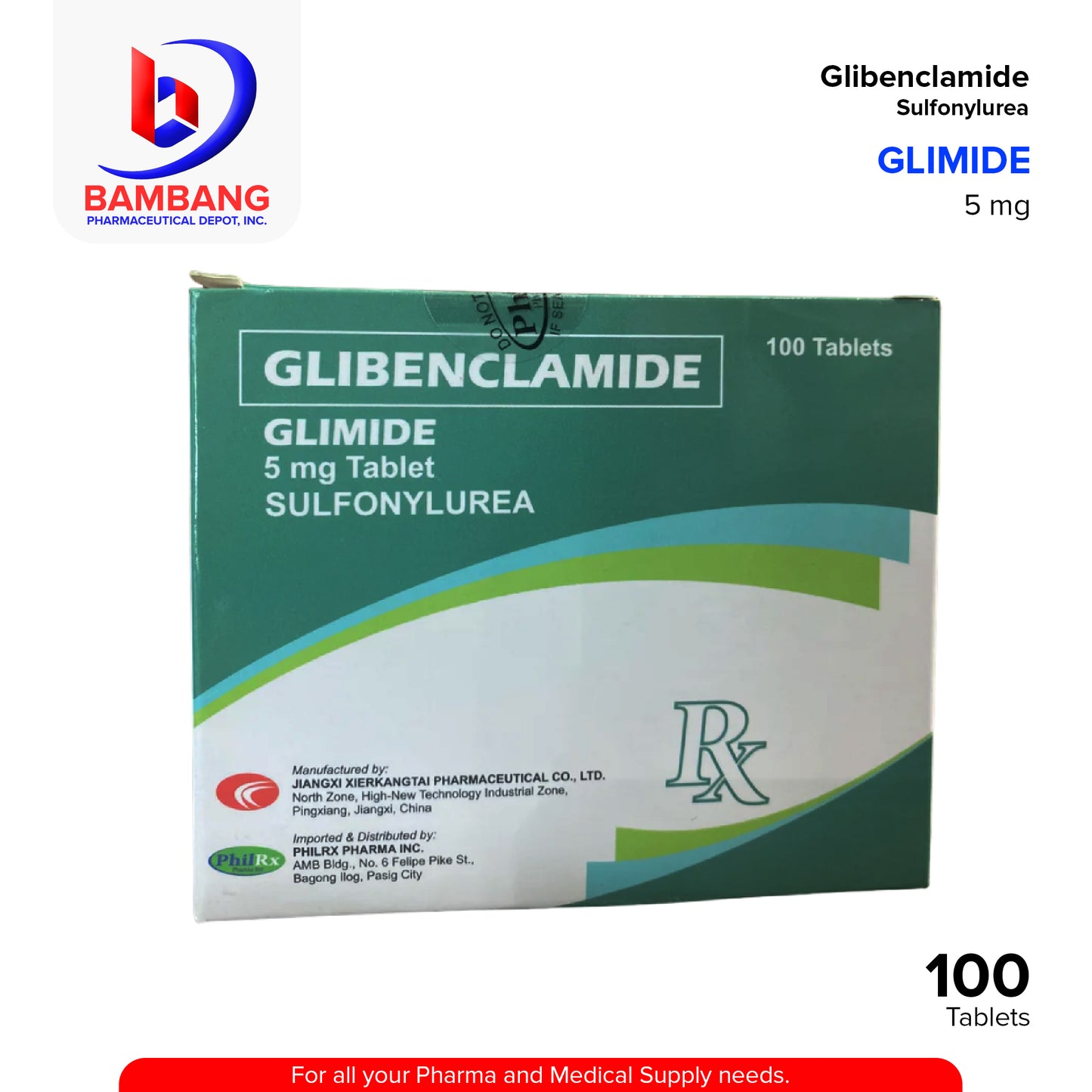 GLIMIDE Glibenclamide Sulfonylurea 5mg Tablet 100's