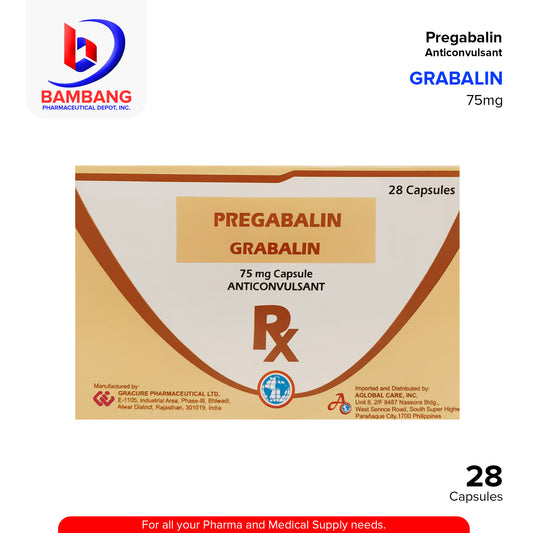 GRABALIN Pregabalin 75mg Anticonvulsant Capsule 28's