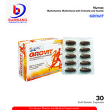 NUMAX Grovit Multivitamin Multimineral with Chlorella and Taurine Soft Gelatin