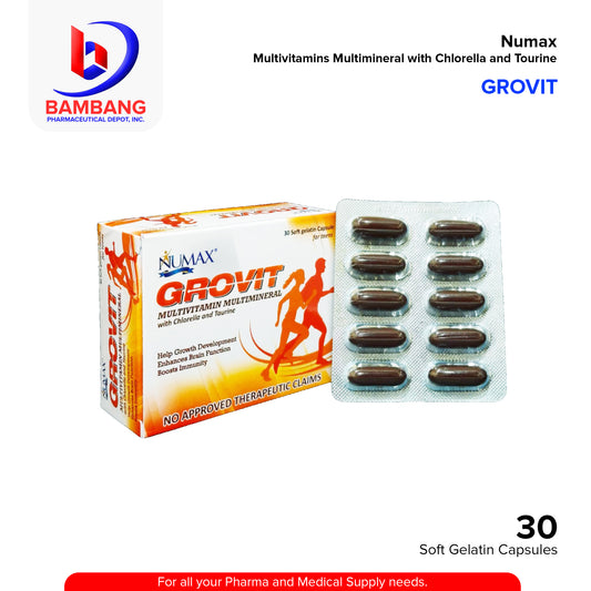NUMAX Grovit Multivitamin Multimineral with Chlorella and Taurine Soft Gelatin