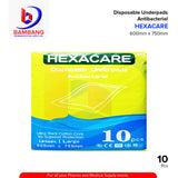 HEXACARE Disposable Underpads Antibacterial Ultra Thick Cotton Large Pieces 10's