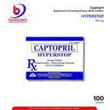 HYPERSTOP Captopril 25mg Angiotensin Converting Enzyme Tablet 100's