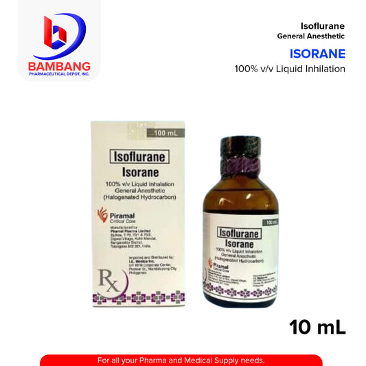 ISORANE Isoflurane 100% v/v Liquid Inhalation General Anesthetic 100ml