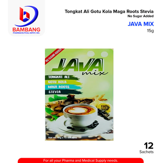 JAVA Herbal Mix Tongkat Ali, Gotu Kola, Maga Roots, Stevia 15g x Sachets 12's
