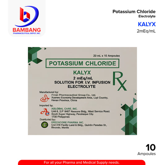 KALYX Potassium Chloride 2mEq/ml Solution for I.V Infusion 20ml x 5 Ampoules