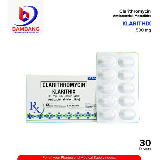 KLARITHIX Clarithromycin 500mg Film Coated Tablet 30's