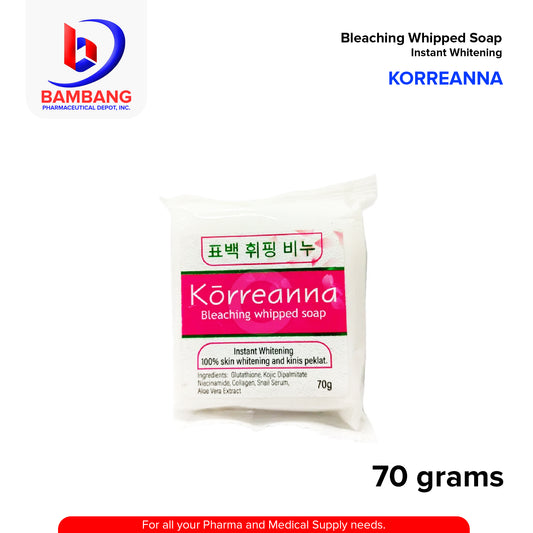 KORREANNA Bleaching Whipped Soap Instant Whitening 100% Skin Whitening And Kinis Peklat 70'g
