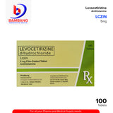LCZIN Levocetirizine Dihydrochloride 5mg Film Coated Antihistamine Tablet 100's