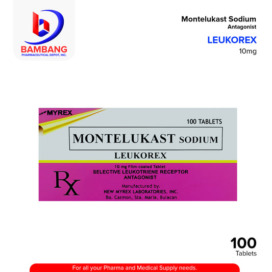 LEUKOREX Montelukast Sodium 10mg Film Coated Tablet 100's