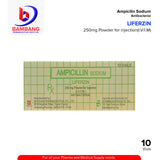 LIFERZIN Ampicillin Sodium Anti Bacterial 250mg Powder for Injection I.V/I.M Vials 10's