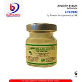 LIFERZIN Ampicillin Sodium 1g Powder for Injection I.V/I.M Vials 10's