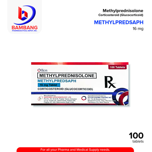 METHYLPREDSAPH Methylprednisolone 16mg Tablet 100's