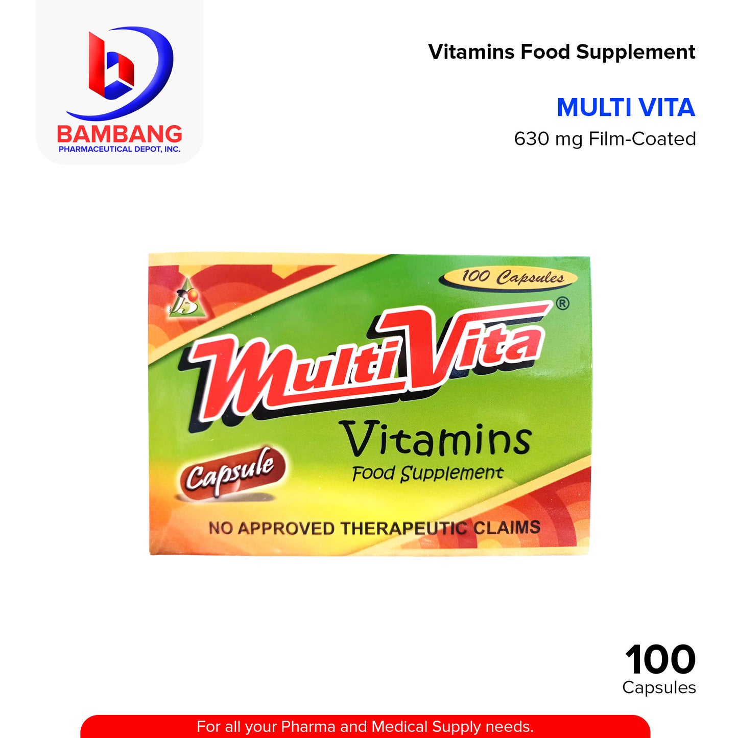 MULTIVITA Vitamin Food Supplement Capsule 100's
