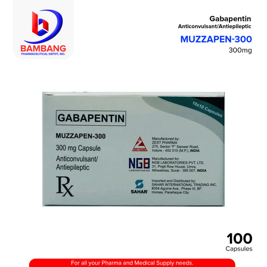 MUZZAPEN Gabapentin 300mg Capsule 100's