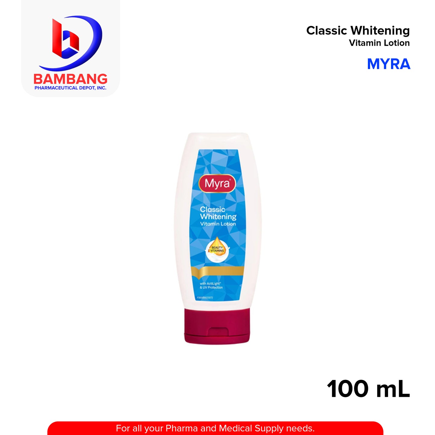 Classic Whitening Lotion (Myra) Vitamin Lotion 100ml
